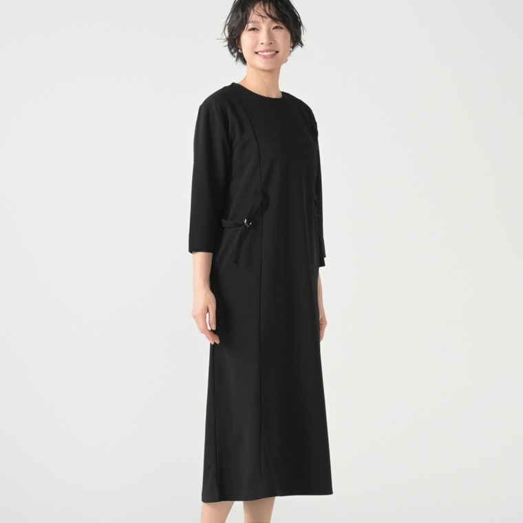 Provador ジョーゼットポンチ サイドベルトワンピース