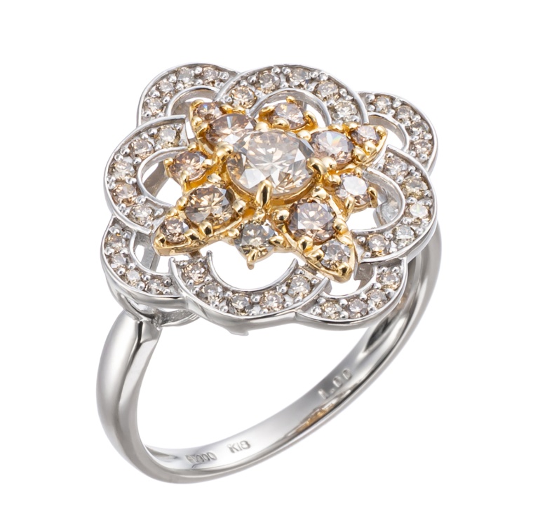 ダイヤモンド PT900/18KYG リング 計1.0ctUP