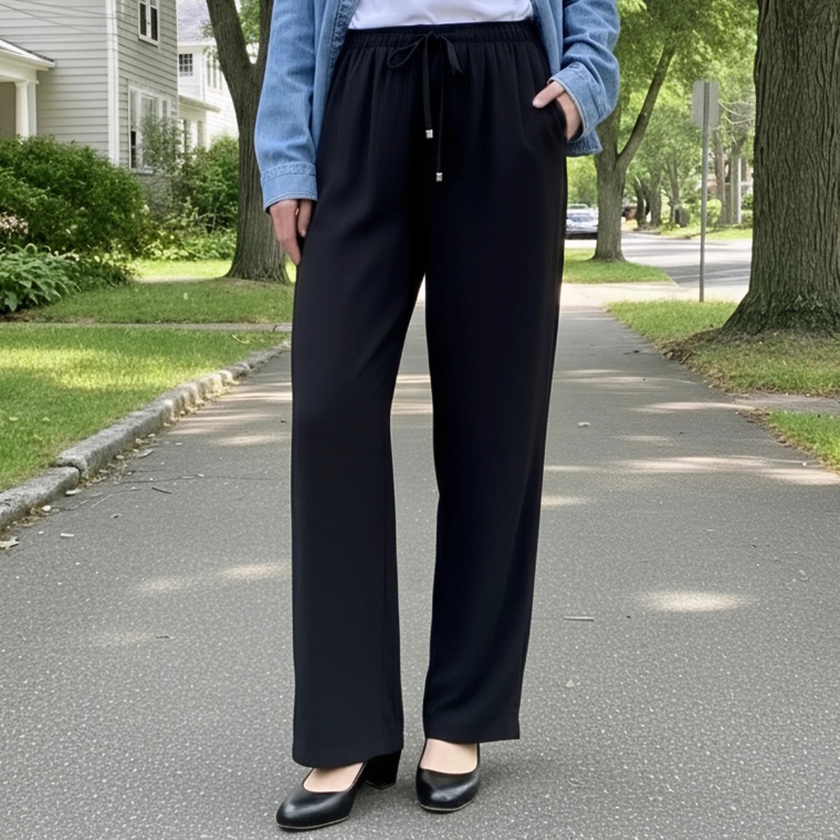 Provador ジョーゼットポンチ タックテーパードパンツ