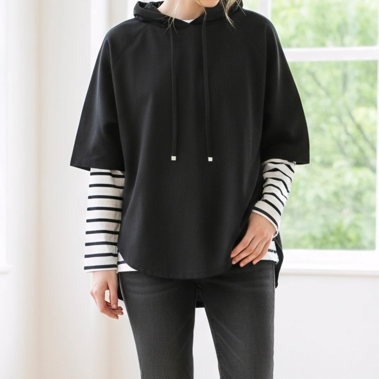 Provador ジョーゼットポンチ ドルマンスリーブパーカー