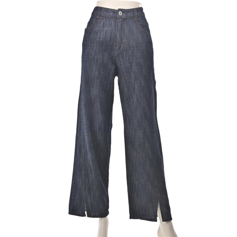 Provadorやわらかソフト甘織デニム カーブスリットパンツ