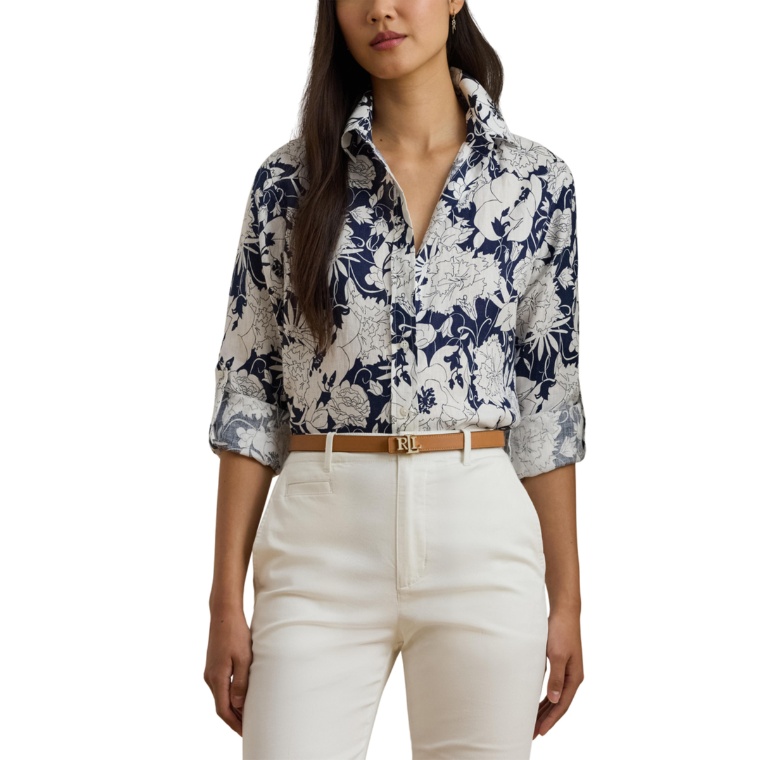 Lauren Ralph Lauren フローラルリネンシャツ
