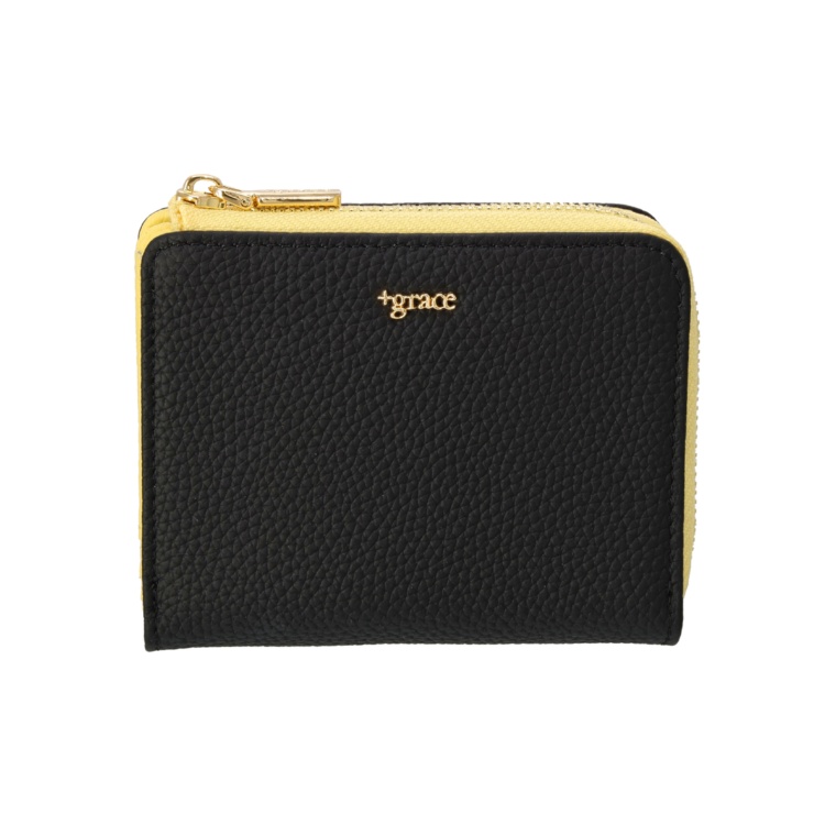 [+grace] シュリンクレザーバイカラーコンパクトウォレット