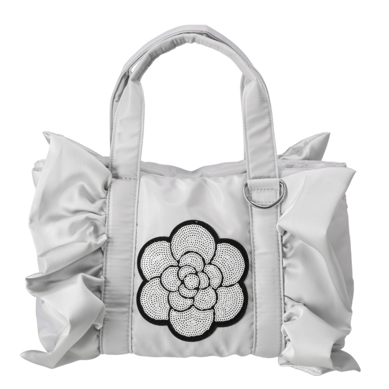 &LOVE カメリアスパンコールふりるトートバッグ