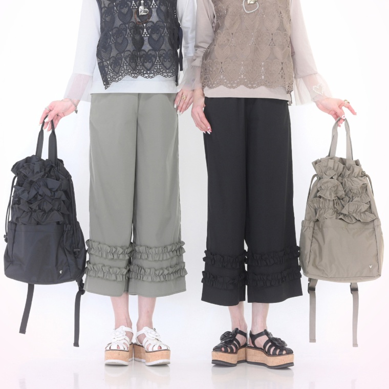 &LOVE むっちゃ可愛い撥水2Wayふりるリュック