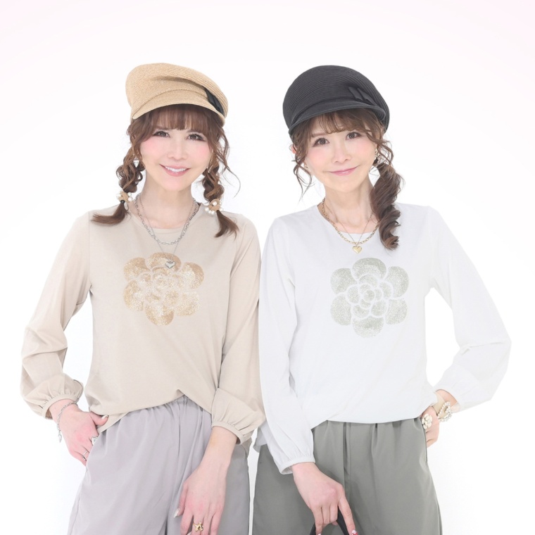 &LOVE キラキララメスパンコールカメリアロンT