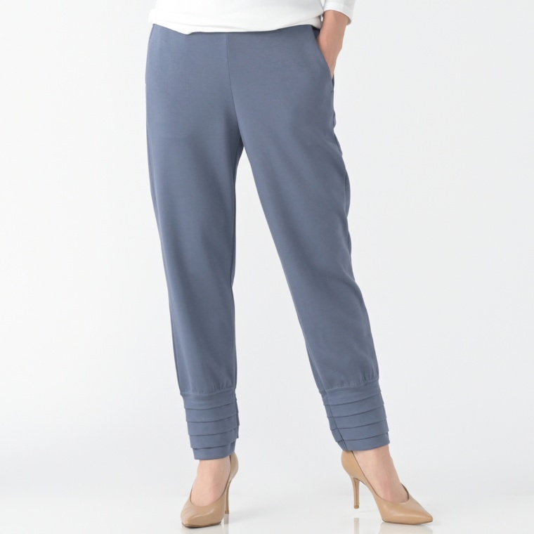 MASAGO ソフトダンボールニット裾タックパンツ