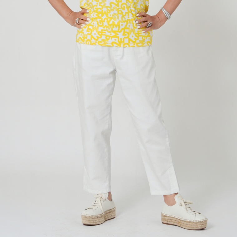 MASAGO ストレッチデニムセミバレルテーパードパンツ