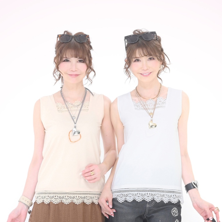 &LOVE コーデの幅広がるスカラレースタンクトップ