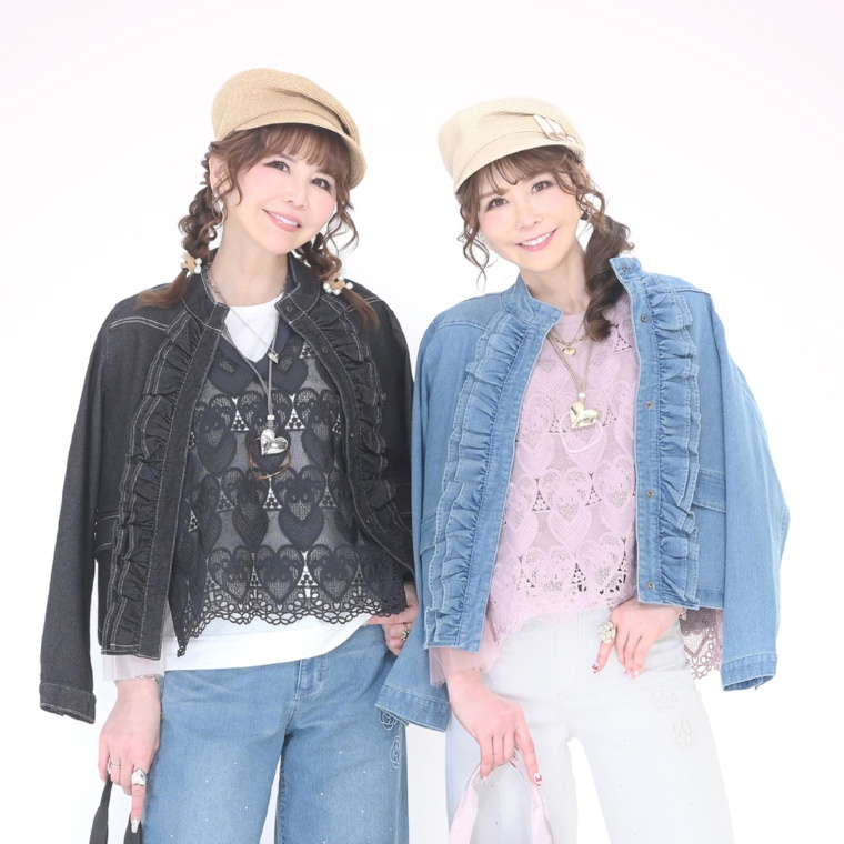 &LOVE 甘フェミニンな幸せふりるデニムブルゾン