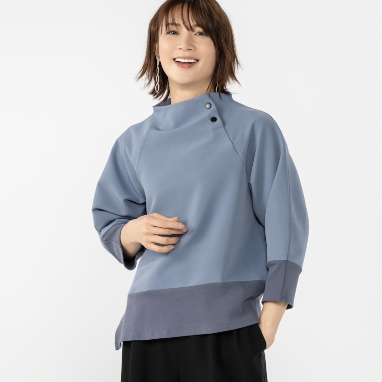 ModdedAnce アシンメトリーヘムボトルネックプルオーバー