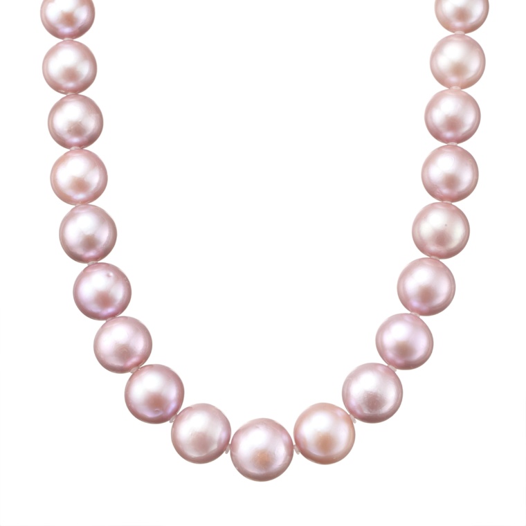 天然色のラベンダーパール クリップタイプネックレス