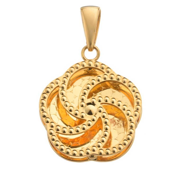 マエストロ 純金 グリッターフラワーペンダントヘッド