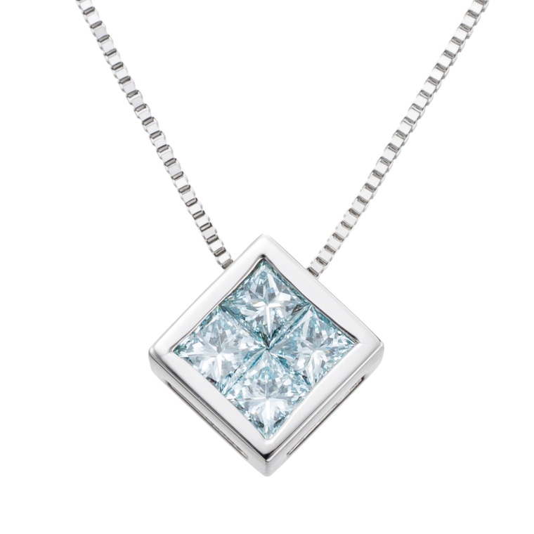 アイスブルーダイヤモンド PT950 ペンダント 計0.35ctUP