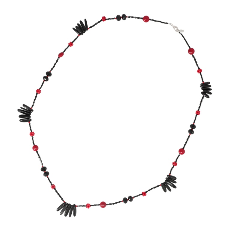 TarTar ブラック&レッドデザインネックレス[アレイナ]