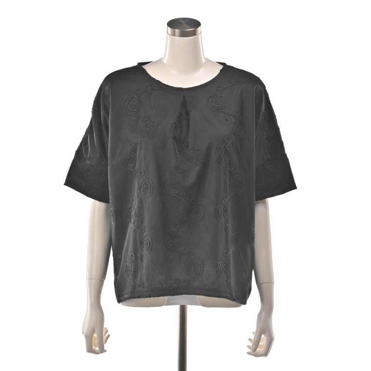 Monte Milano フラワーコード刺繍カットソーブラウス