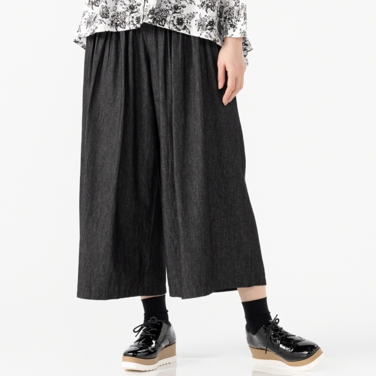 tegami ウエストタック デニムワイドパンツ