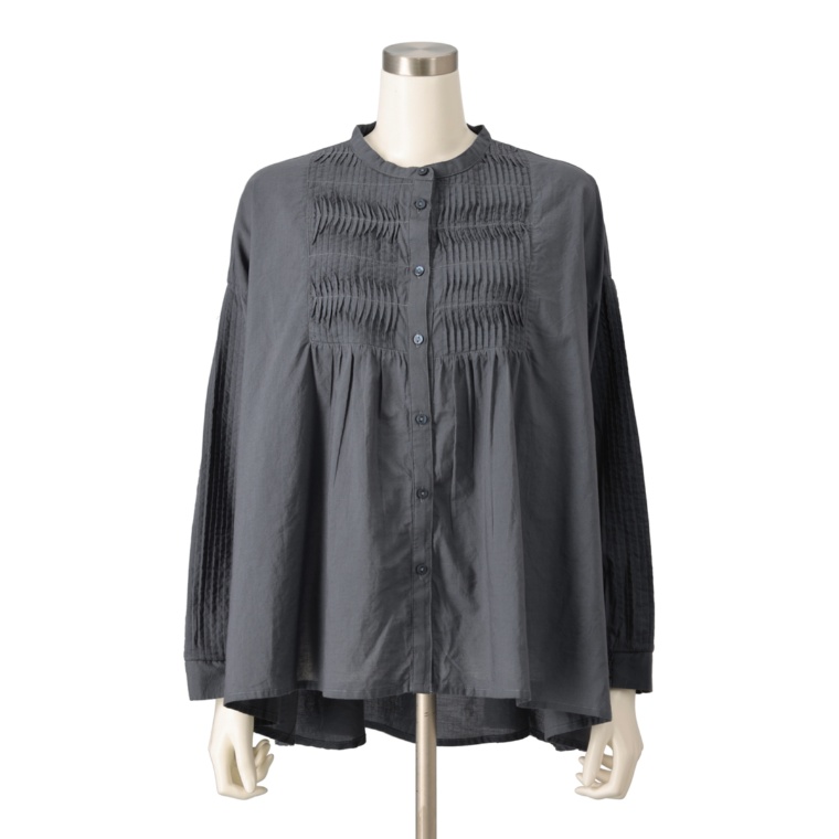 tegami 波ピンタック使いブラウス