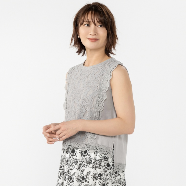 tegami レーストリミング レイヤードプルオーバー