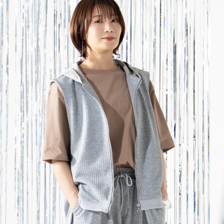 UNILOA3C 吸水速乾変わりジャガードジップベスト