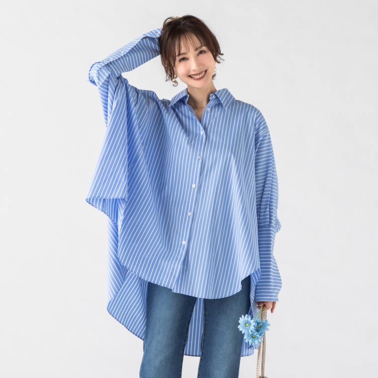 BELLE BOUDOIR ゆったりシルエットのロングシャツ