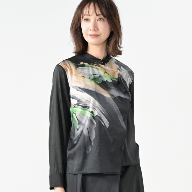 SUPERLADY イナズマフロントカッティングデザインブラウス