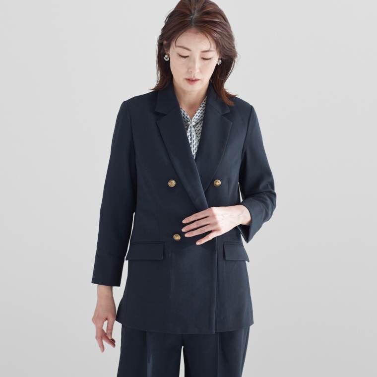 Beauty Fit 今どきシルエット洗えるダブルジャケット