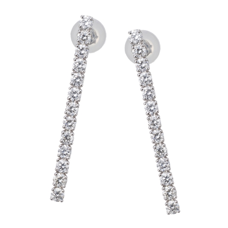 PT カナディアンダイヤモンド ロングラインピアス 計0.9ctUP