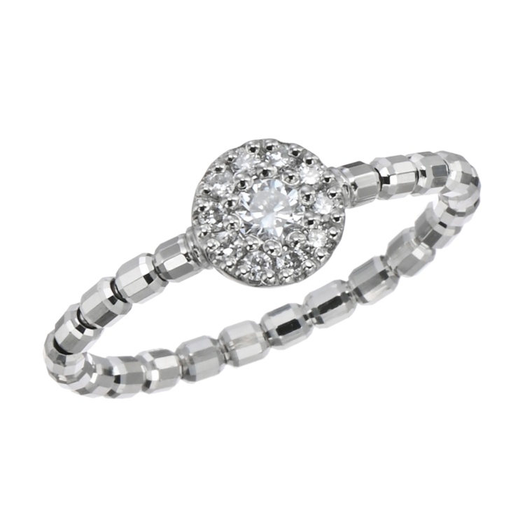 純プラチナ ダイヤモンドストレッチリング