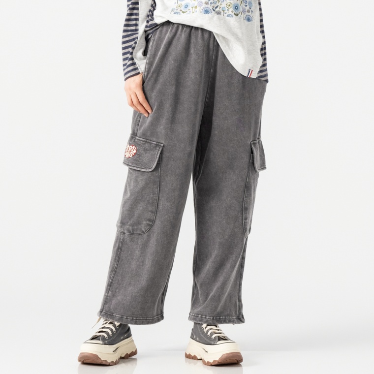 PERSONS ウォッシュ加工裏毛カーゴパンツ