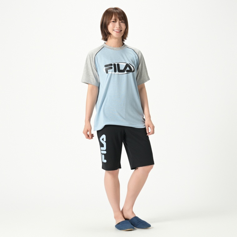 FILA ユニセックスラグランスリーブ切替ルームウェアセット