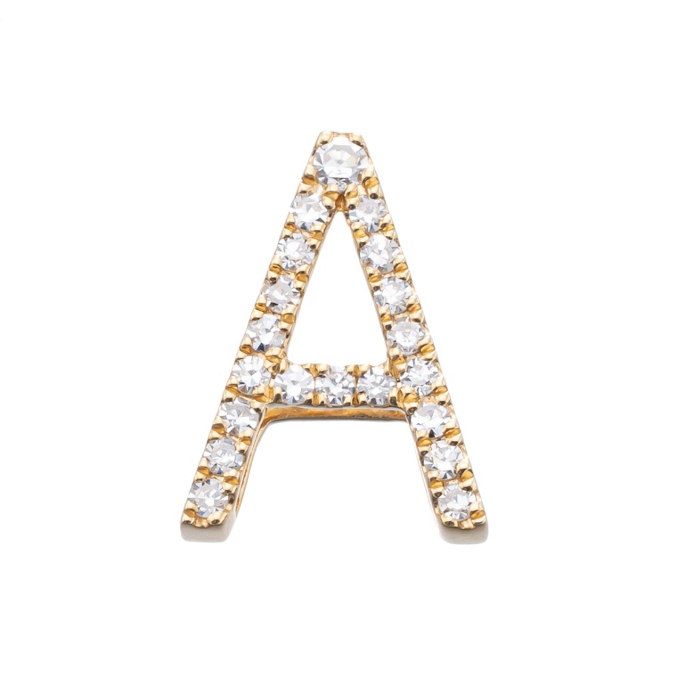 18KYG ダイヤモンドイニシャルペンダントヘッド