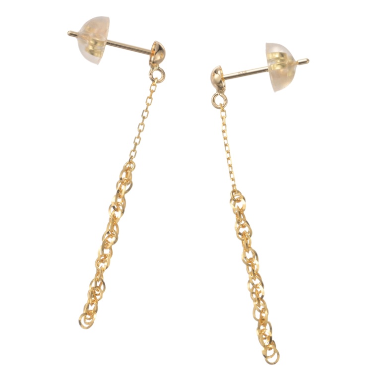 マエストロ 純金/18K ダブルラインチェーン イヤリング/ピアス