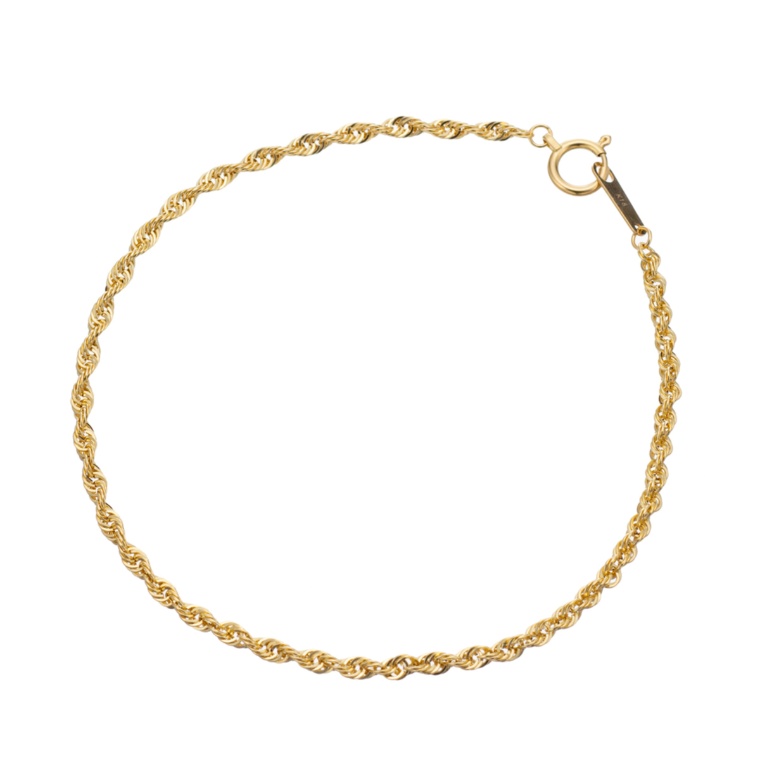 マエストロ 18KYG ホローシャイニーロープチェーンブレスレット