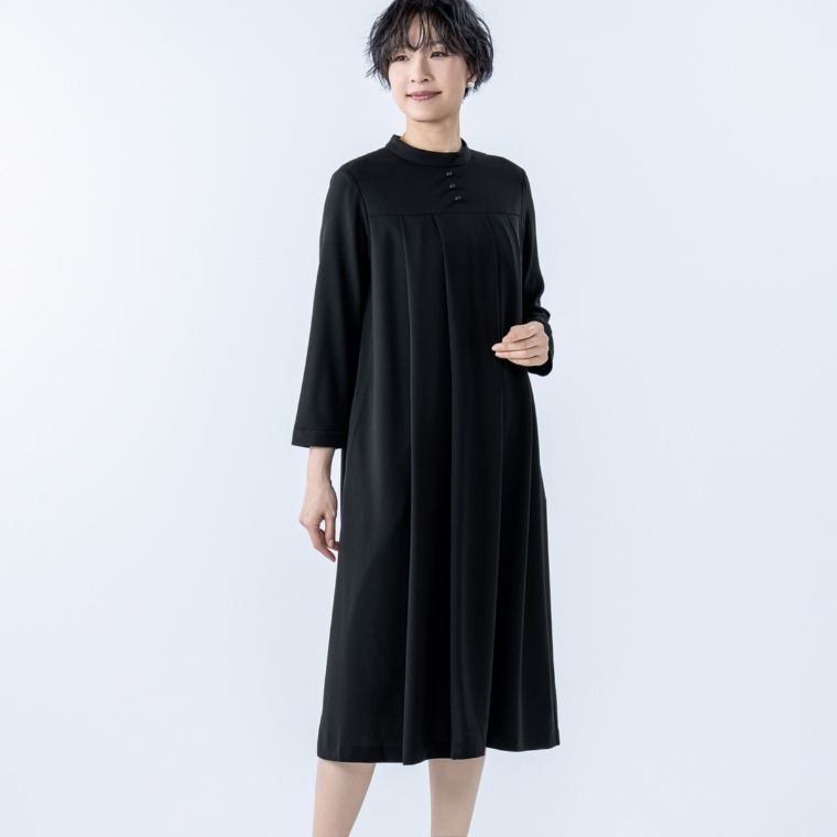 Replete ヨーク切り替えブラックフォーマルワンピース