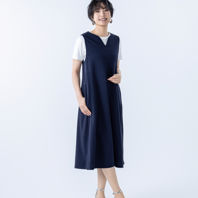 day to day 膨れジャガードAラインジャンパースカート