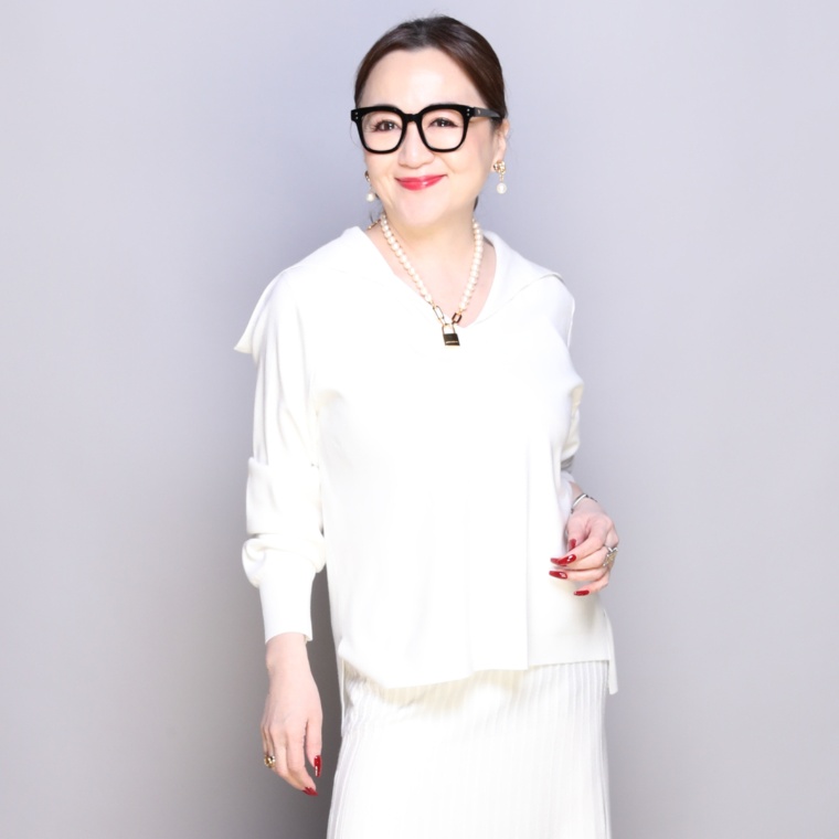 ANNE COQUINE コアスパンヤーンセーラーカラーニットプルオーバー