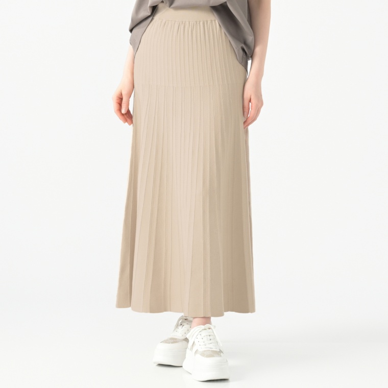 ANNE COQUINE コアスパリピート編みリブニットスカート