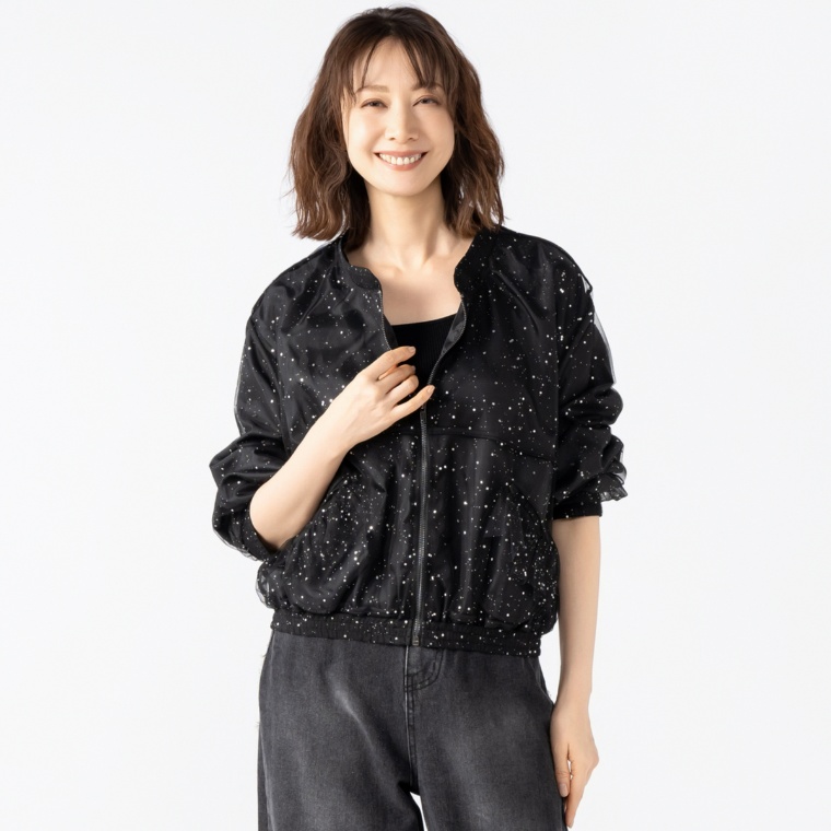 ANGELOS MA-1キラキラシアーブルゾン