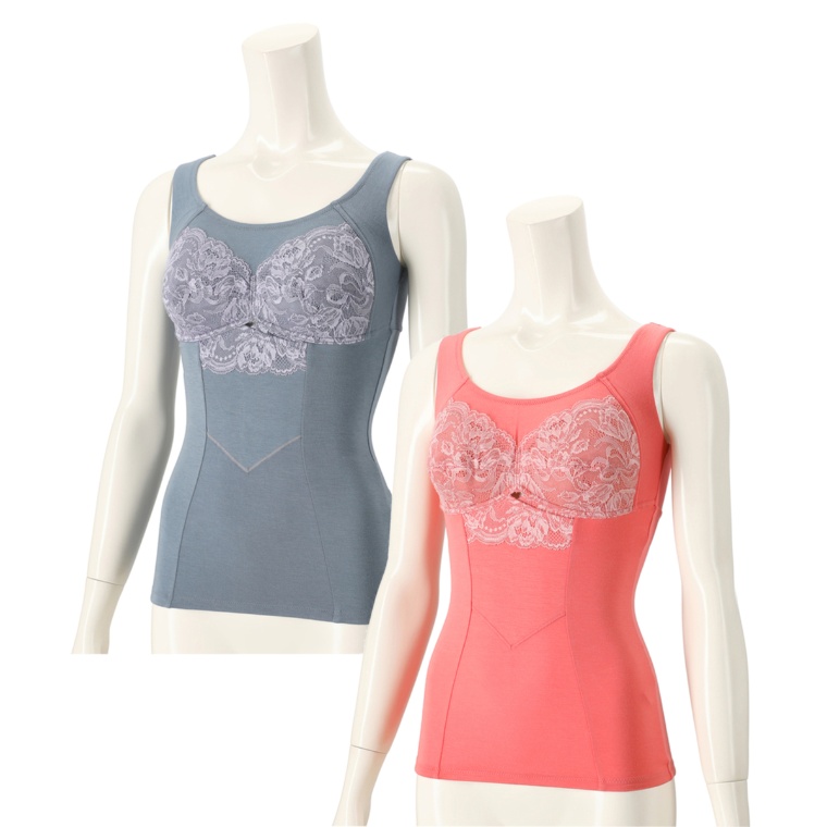 ツインクロス ノンワイヤーブラキャミ カラーが選べる2点セット