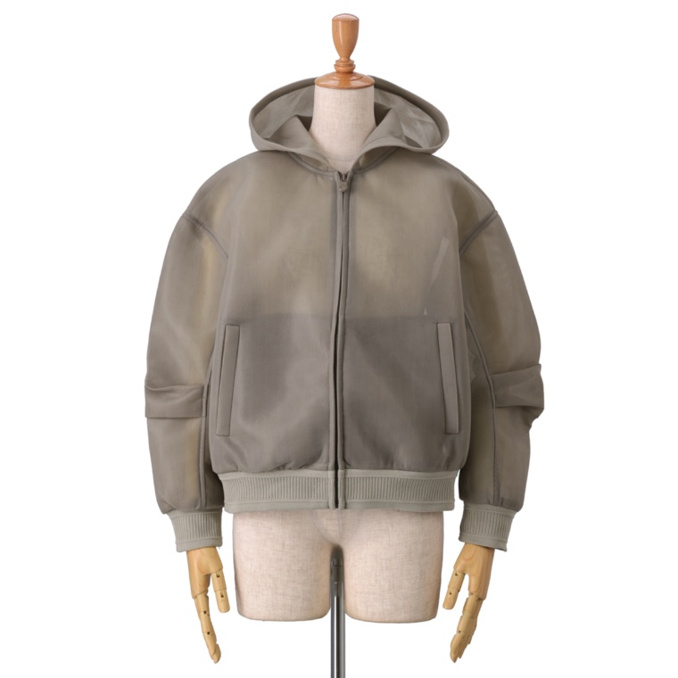 ANNE COQUINE ダンボールニットシアーフードブルゾン