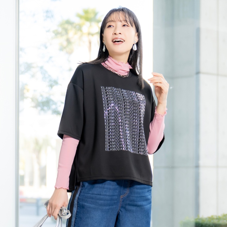 KILA MODA キラキラメッセージプルオーバー