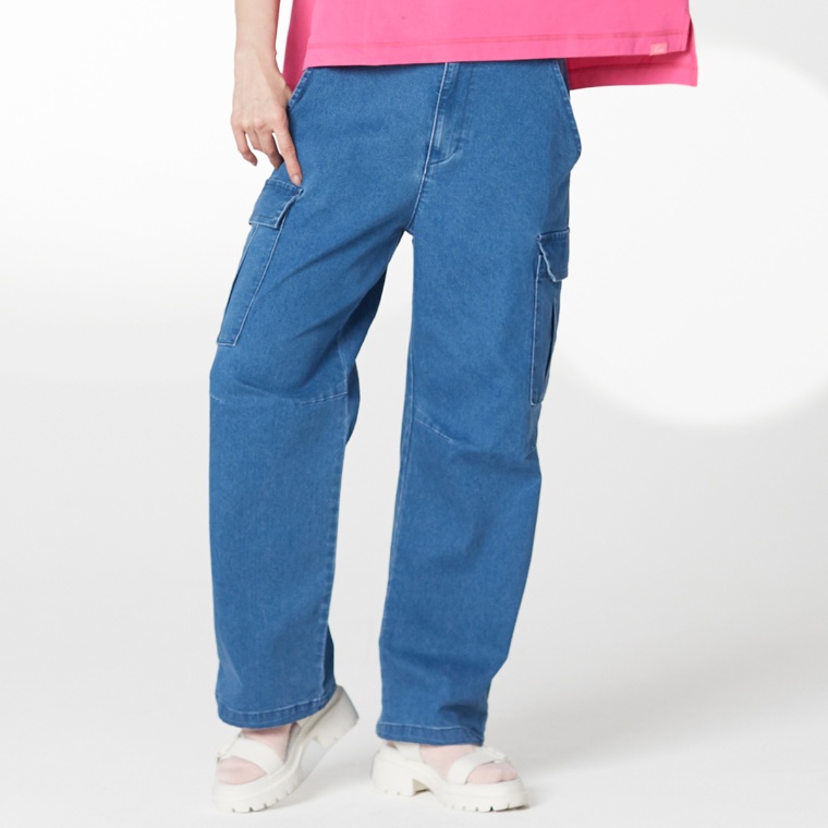 KiKKi ストレッチデニムカーゴパンツ ネット限定カラー