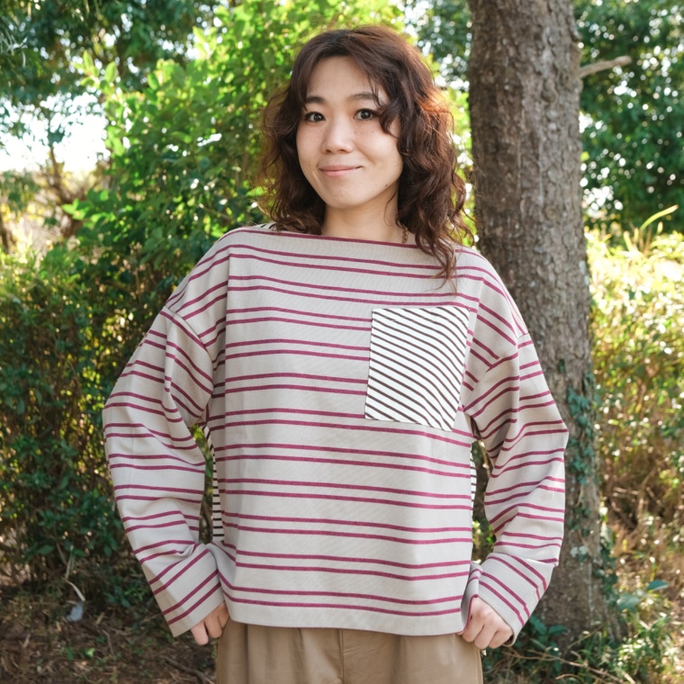 Carney ボーダードッキング ボートネックプルオーバー