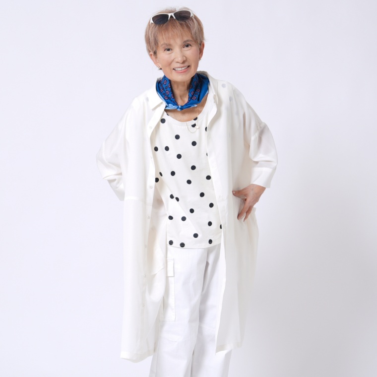 KawaiOkada シフォンロングブラウス ネット限定カラー