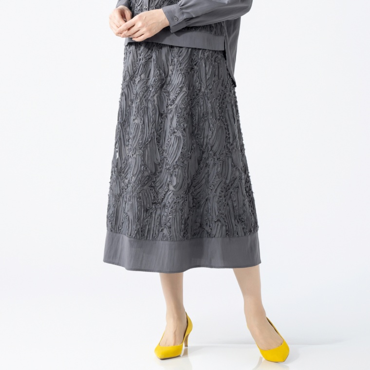 CARRIERE リッチレースフレアスカート