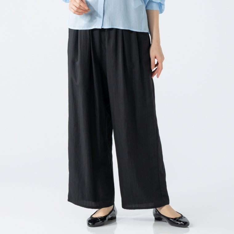 CARRIERE ウエストタックギャザーワイドパンツ
