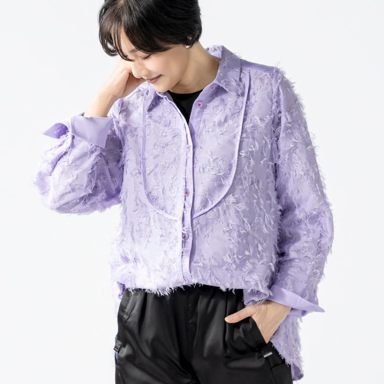 calma カットジャガード 大人のワンランクUPシャツ