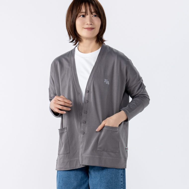 KidsAngel インレイジャージベーシックVネックカーディガン