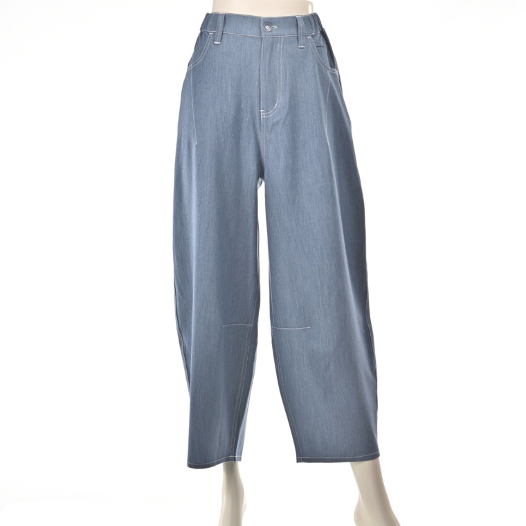 ModdedAnce 配色ステッチバレルシルエットパンツ